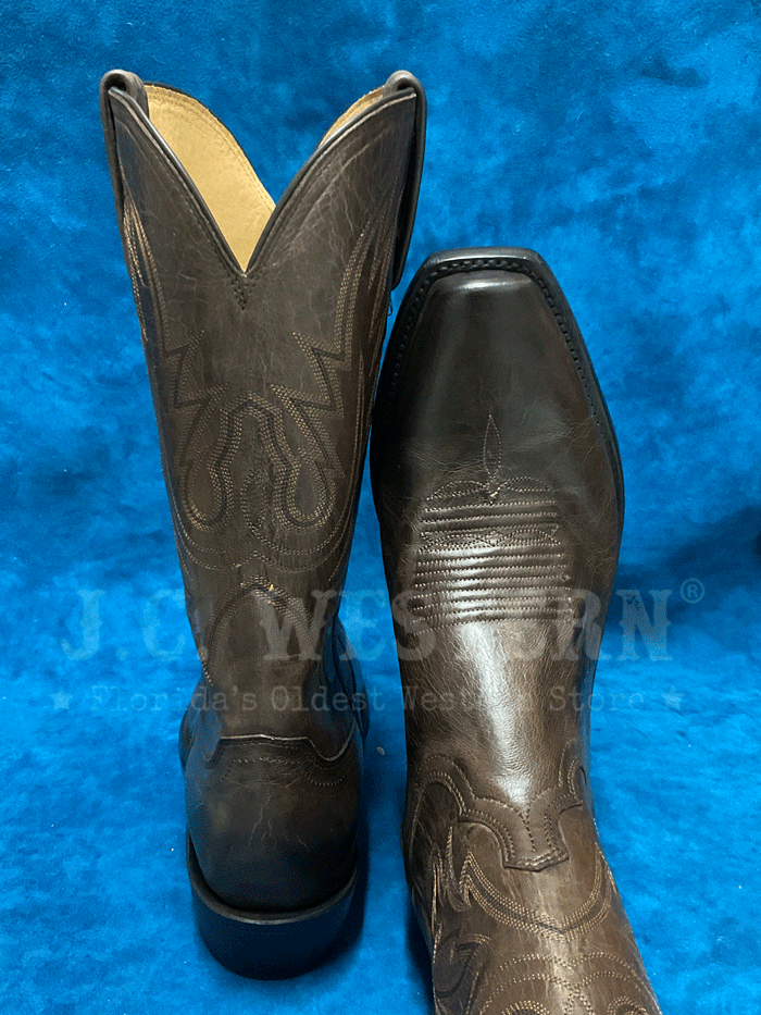 Lucchese N1556.74 Mens CORBIN Mad Dog Goat Boots Dark Chocolate Brown front and side view. If you need any assistance with this item or the purchase of this item please call us at five six one seven four eight eight eight zero one Monday through Saturday 10:00a.m EST to 8:00 p.m EST