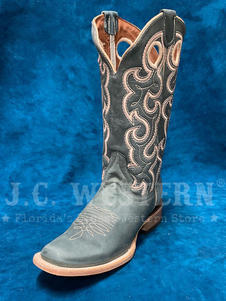 Circle G L6095 Ladies Embroidery Square Toe Boot Blue side / front view. If you need any assistance with this item or the purchase of this item please call us at five six one seven four eight eight eight zero one Monday through Saturday 10:00a.m EST to 8:00 p.m EST