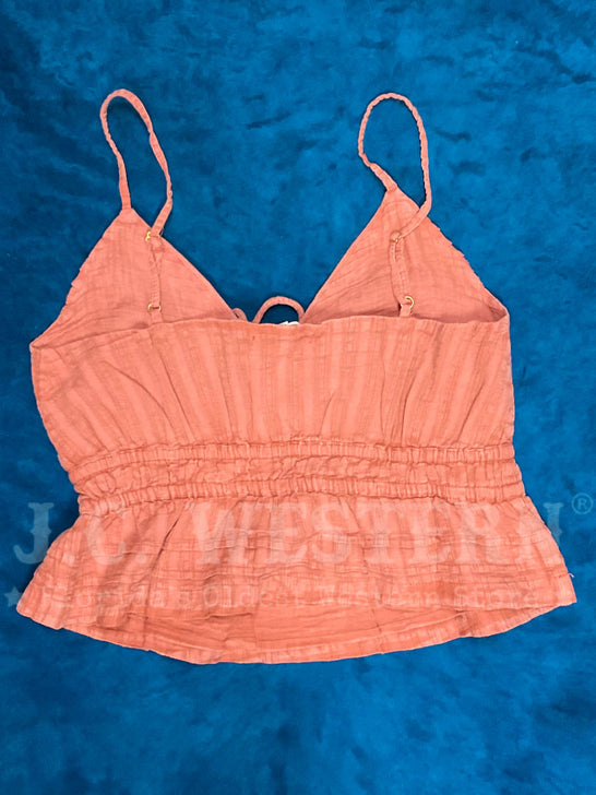 Z Supply ZT242455S-ACY Womens Sorrell Tank Adobe Clay Rust back view. If you need any assistance with this item or the purchase of this item please call us at five six one seven four eight eight eight zero one Monday through Saturday 10:00a.m EST to 8:00 p.m EST