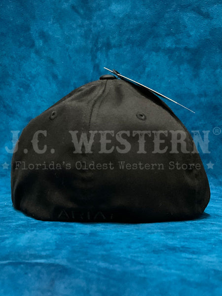 Ariat 1512401 Flexfit Logo Cap Black back view. If you need any assistance with this item or the purchase of this item please call us at five six one seven four eight eight eight zero one Monday through Saturday 10:00a.m EST to 8:00 p.m EST