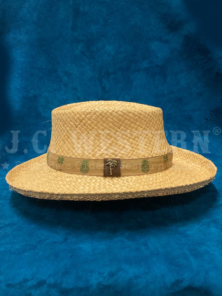Scala MR73-NAT Straw Hat Natural side view. If you need any assistance with this item or the purchase of this item please call us at five six one seven four eight eight eight zero one Monday through Saturday 10:00a.m EST to 8:00 p.m EST