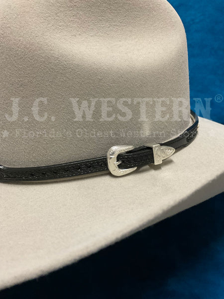 Fashionwest LC-29-BLK Leather Hatband Black buckle view. If you need any assistance with this item or the purchase of this item please call us at five six one seven four eight eight eight zero one Monday through Saturday 10:00a.m EST to 8:00 p.m EST
