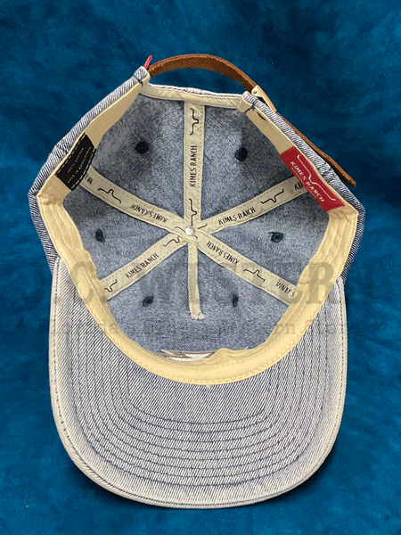 Kimes Ranch DURANGO Washed Cap Indigo Denim inside view. If you need any assistance with this item or the purchase of this item please call us at five six one seven four eight eight eight zero one Monday through Saturday 10:00a.m EST to 8:00 p.m EST