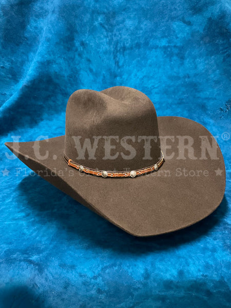 Justin JF0230BUST44 2X Buster Premium Felt Hat Chocolate Bark front / side view. If you need any assistance with this item or the purchase of this item please call us at five six one seven four eight eight eight zero one Monday through Saturday 10:00a.m EST to 8:00 p.m EST