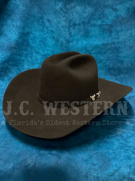 Resistol RFUSTR-724207 USTRC 6X Western Hat Black side / front view.