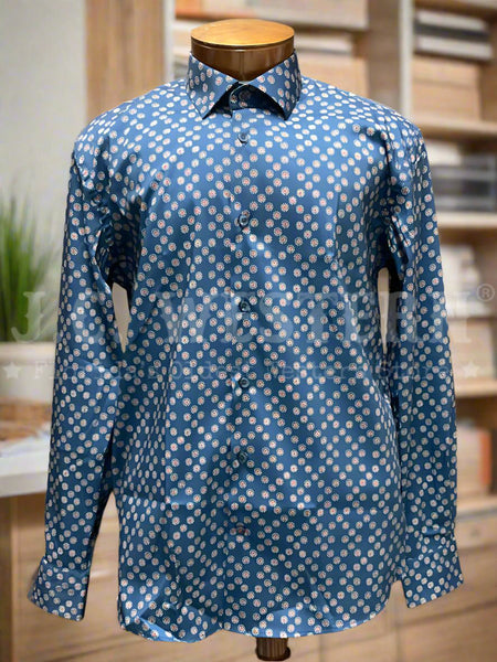 Rangers LR LR-037 Mens Long Sleeve Dresss Shirt Navy front view. If you need any assistance with this item or the purchase of this item please call us at five six one seven four eight eight eight zero one Monday through Saturday 10:00a.m EST to 8:00 p.m EST