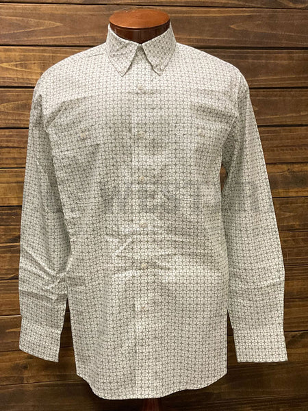 Wrangler 112359999 Mens George Strait Collection Two Pocket Long Sleeve Shirt Olive front view. If you need any assistance with this item or the purchase of this item please call us at five six one seven four eight eight eight zero one Monday through Saturday 10:00a.m EST to 8:00 p.m EST