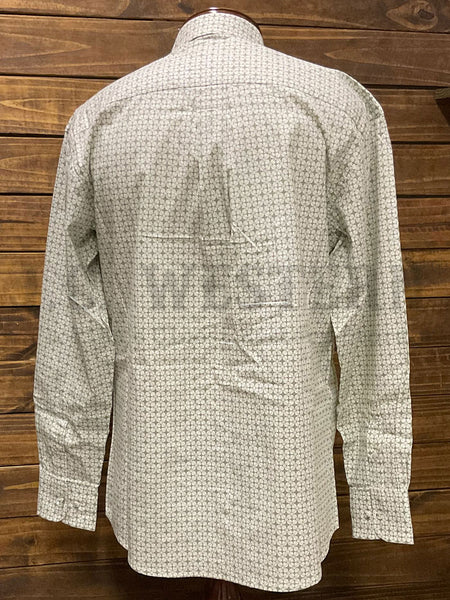 Wrangler 112359999 Mens George Strait Collection Two Pocket Long Sleeve Shirt Olive back view. If you need any assistance with this item or the purchase of this item please call us at five six one seven four eight eight eight zero one Monday through Saturday 10:00a.m EST to 8:00 p.m EST