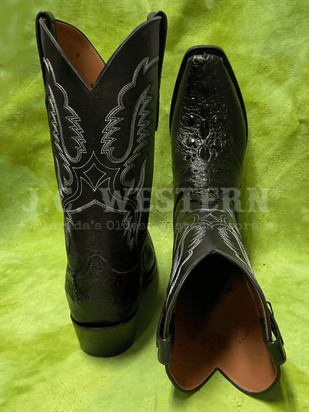 Black Jack BK2051-V4 Mens Snapping Turtle Western Boot Black toe and back view. If you need any assistance with this item or the purchase of this item please call us at five six one seven four eight eight eight zero one Monday through Saturday 10:00a.m EST to 8:00 p.m EST