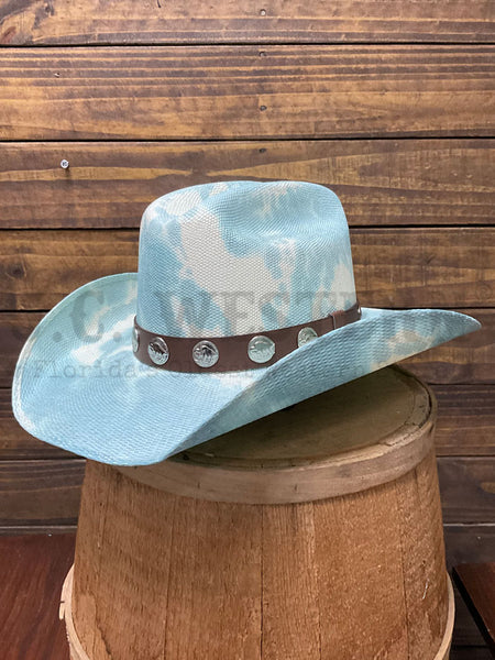 Charlie 1 Horse CSHTHO-3040DM Lainey Wilson HANG TIGHT HONEY Straw Hat Denim side / front view. If you need any assistance with this item or the purchase of this item please call us at five six one seven four eight eight eight zero one Monday through Saturday 10:00a.m EST to 8:00 p.m EST