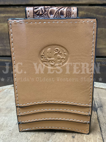 3D D250010748 Mens Hand Painted Ace Cards Money Clip Natural back view. If you need any assistance with this item or the purchase of this item please call us at five six one seven four eight eight eight zero one Monday through Saturday 10:00a.m EST to 8:00 p.m EST