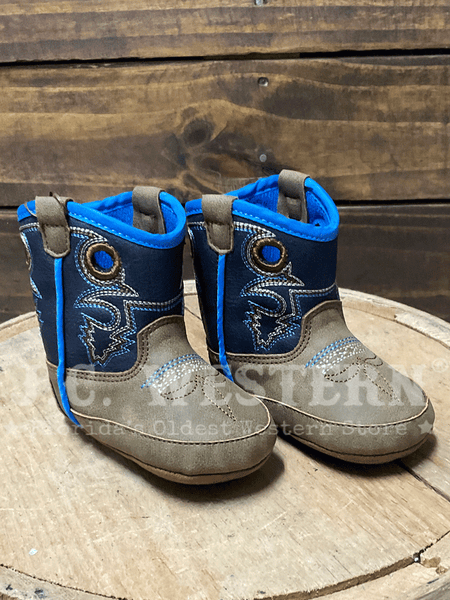 Twister 4426002 Infant Ben Style Bucker Boot Navy and Brown front and side view. If you need any assistance with this item or the purchase of this item please call us at five six one seven four eight eight eight zero one Monday through Saturday 10:00a.m EST to 8:00 p.m EST