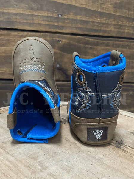 Twister 4426002 Infant Ben Style Bucker Boot Navy and Brown back and toe view. If you need any assistance with this item or the purchase of this item please call us at five six one seven four eight eight eight zero one Monday through Saturday 10:00a.m EST to 8:00 p.m EST