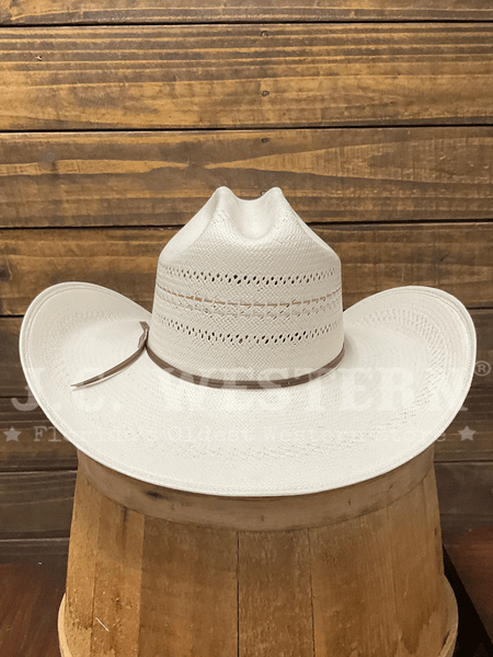 Larry Mahan LMH11157 10X COWBOY Straw Hat Ivory back view. If you need any assistance with this item or the purchase of this item please call us at five six one seven four eight eight eight zero one Monday through Saturday 10:00a.m EST to 8:00 p.m EST