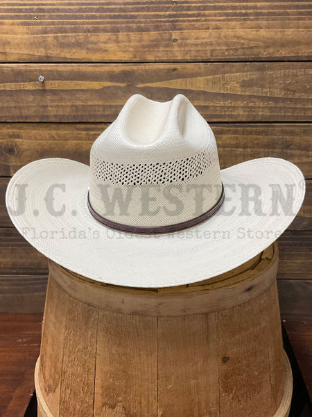 Resistol RSCTIE-BA4281 CROSS TIE Straw Hat Natural back view. If you need any assistance with this item or the purchase of this item please call us at five six one seven four eight eight eight zero one Monday through Saturday 10:00a.m EST to 8:00 p.m EST