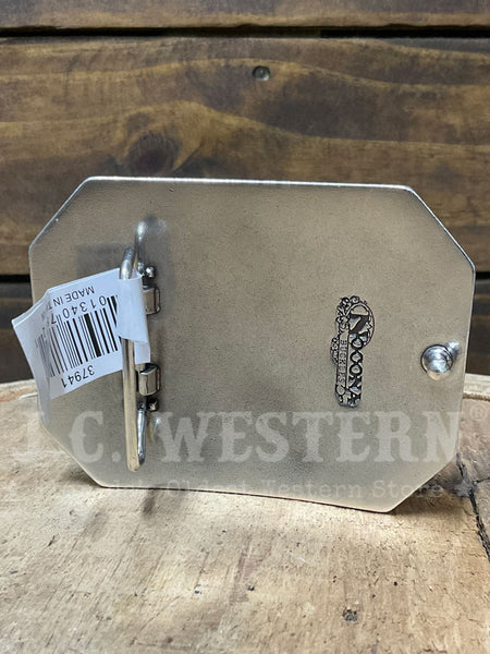 Blazin Roxx 37941 Floral And Cactus Engraving Antique Silver back view. If you need any assistance with this item or the purchase of this item please call us at five six one seven four eight eight eight zero one Monday through Saturday 10:00a.m EST to 8:00 p.m EST