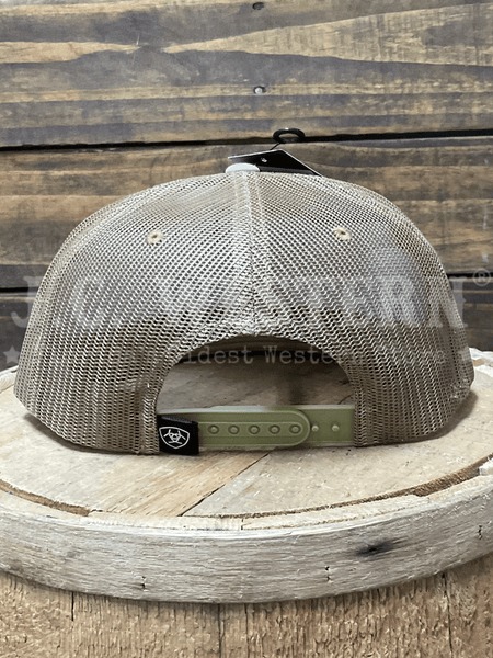 Ariat A3000920146 Mens 7 Panel Camo Boot Stitch Cap Khaki back view. If you need any assistance with this item or the purchase of this item please call us at five six one seven four eight eight eight zero one Monday through Saturday 10:00a.m EST to 8:00 p.m EST