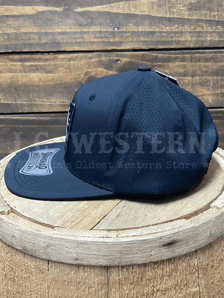 Ariat A290002201 Mens Snap Back Reflective Skull Logo Patch Cap Black side view. If you need any assistance with this item or the purchase of this item please call us at five six one seven four eight eight eight zero one Monday through Saturday 10:00a.m EST to 8:00 p.m EST