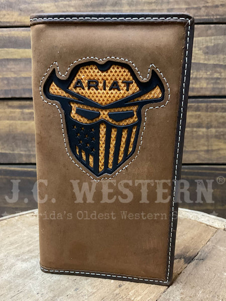 Ariat A3400644 Mens Checkbook Medium Brown Tan front view. If you need any assistance with this item or the purchase of this item please call us at five six one seven four eight eight eight zero one Monday through Saturday 10:00a.m EST to 8:00 p.m EST
