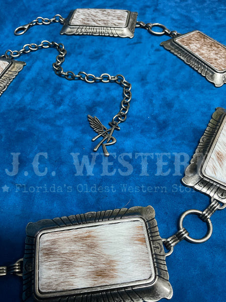 Angel Ranch D140007208 Ladies Calf Hair Chain Tan close up. If you need any assistance with this item or the purchase of this item please call us at five six one seven four eight eight eight zero one Monday through Saturday 10:00a.m EST to 8:00 p.m EST