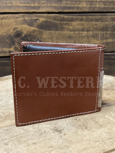 Nocona N500048302 Mens LongHorn Bifold Passcase Wallet Brown back view. If you need any assistance with this item or the purchase of this item please call us at five six one seven four eight eight eight zero one Monday through Saturday 10:00a.m EST to 8:00 p.m EST