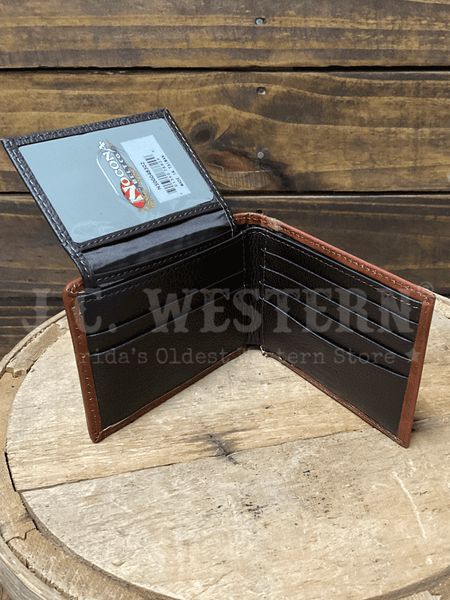 Nocona N500048302 Mens LongHorn Bifold Passcase Wallet Brown inside view. If you need any assistance with this item or the purchase of this item please call us at five six one seven four eight eight eight zero one Monday through Saturday 10:00a.m EST to 8:00 p.m EST