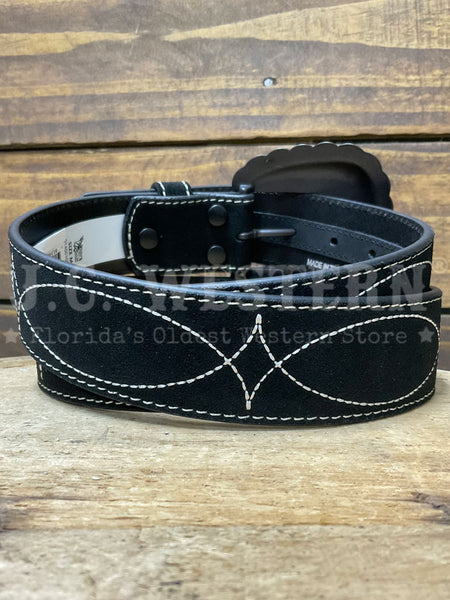 Angel Ranch D140010801 Womens Roughout Boot Stitch Belt Black