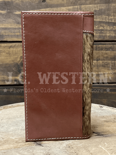 Nocona N500048202 Mens Rodeo LongHorn Overlay Wallet Brown back view. If you need any assistance with this item or the purchase of this item please call us at five six one seven four eight eight eight zero one Monday through Saturday 10:00a.m EST to 8:00 p.m EST