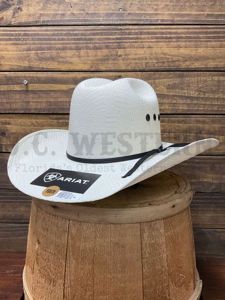 Ariat A7332248 Kids Straw Hat Natural side / front view. If you need any assistance with this item or the purchase of this item please call us at five six one seven four eight eight eight zero one Monday through Saturday 10:00a.m EST to 8:00 p.m EST