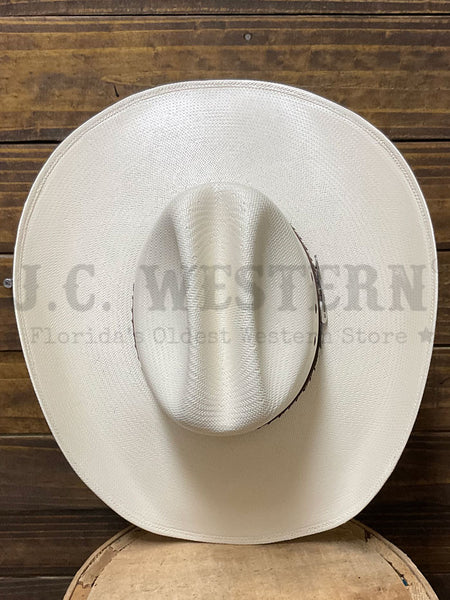 Larry Mahan LMH11218 AUSTIN 10X COWBOY Straw Hat Ivory view from above. If you need any assistance with this item or the purchase of this item please call us at five six one seven four eight eight eight zero one Monday through Saturday 10:00a.m EST to 8:00 p.m EST
