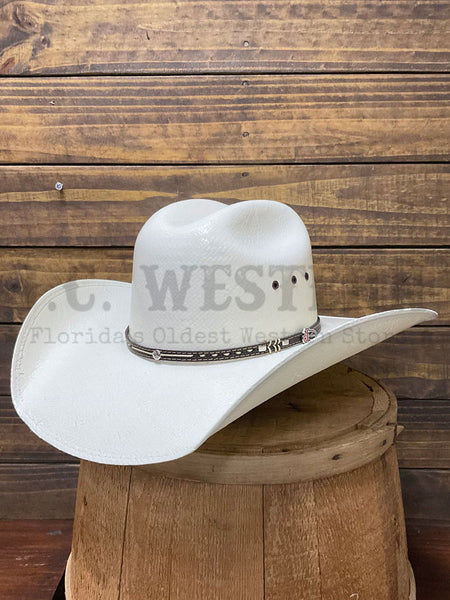 Justin JS1130SWWA44 10X SWEET WATER Straw Cowboy Hat Ivory front / side view. If you need any assistance with this item or the purchase of this item please call us at five six one seven four eight eight eight zero one Monday through Saturday 10:00a.m EST to 8:00 p.m EST