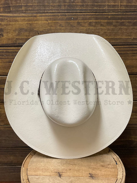 Justin JS1130SWWA44 10X SWEET WATER Straw Cowboy Hat Ivory view from above. If you need any assistance with this item or the purchase of this item please call us at five six one seven four eight eight eight zero one Monday through Saturday 10:00a.m EST to 8:00 p.m EST