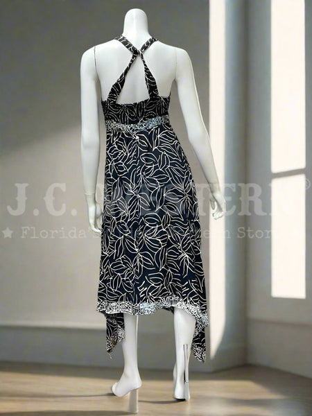 Santiki 4952-1710 Womens Daphne Dress Black Leaf back view. If you need any assistance with this item or the purchase of this item please call us at five six one seven four eight eight eight zero one Monday through Saturday 10:00a.m EST to 8:00 p.m EST