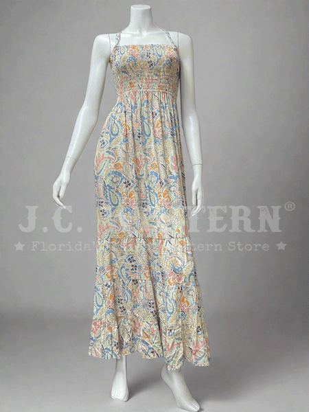 Travida 6476-1682 Womens Tinsley Dress Organic Paisley Multicolor front view. If you need any assistance with this item or the purchase of this item please call us at five six one seven four eight eight eight zero one Monday through Saturday 10:00a.m EST to 8:00 p.m EST