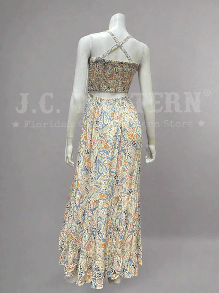 Travida 6476-1682 Womens Tinsley Dress Organic Paisley Multicolor back view. If you need any assistance with this item or the purchase of this item please call us at five six one seven four eight eight eight zero one Monday through Saturday 10:00a.m EST to 8:00 p.m EST