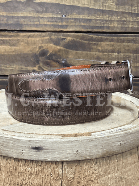 Black Jack 15321 Mens Square Buckle Goat Skin Belt Distressed Brown side view. If you need any assistance with this item or the purchase of this item please call us at five six one seven four eight eight eight zero one Monday through Saturday 10:00a.m EST to 8:00 p.m EST