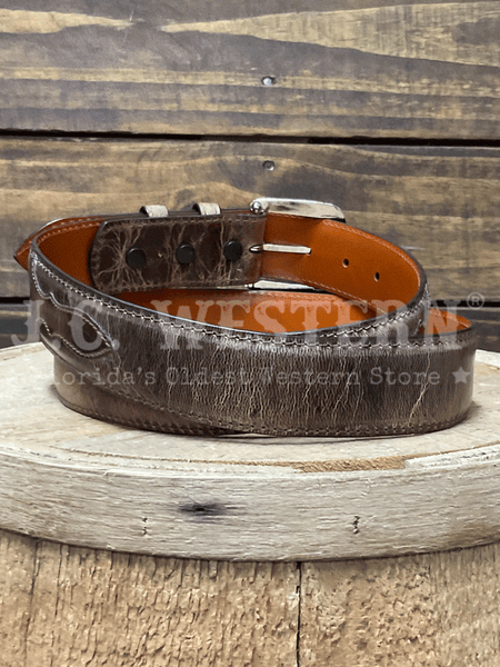 Black Jack 15321 Mens Square Buckle Goat Skin Belt Distressed Brown back view. If you need any assistance with this item or the purchase of this item please call us at five six one seven four eight eight eight zero one Monday through Saturday 10:00a.m EST to 8:00 p.m EST