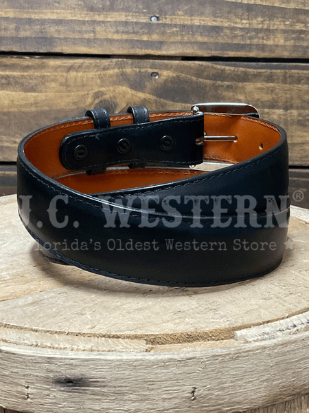 Black Jack 14811 Mens Leather Belt Matte Black back view. If you need any assistance with this item or the purchase of this item please call us at five six one seven four eight eight eight zero one Monday through Saturday 10:00a.m EST to 8:00 p.m EST