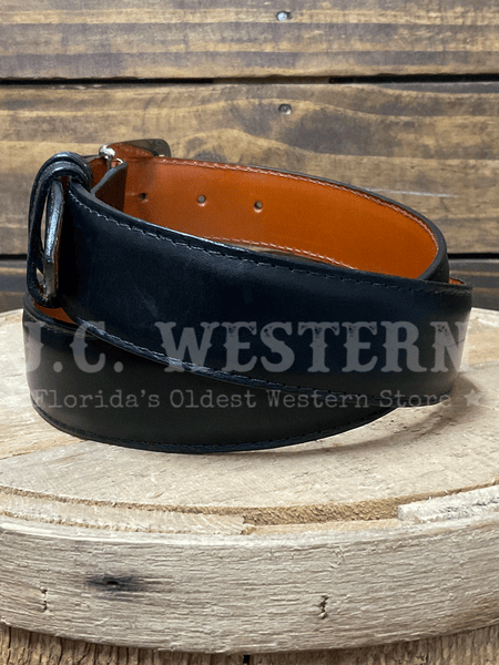 Black Jack 14811 Mens Leather Belt Matte Black side view. If you need any assistance with this item or the purchase of this item please call us at five six one seven four eight eight eight zero one Monday through Saturday 10:00a.m EST to 8:00 p.m EST