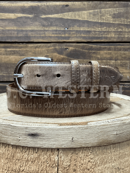 Black Jack 15614 Mens Goat Skin Belt Distressed Brown front view. If you need any assistance with this item or the purchase of this item please call us at five six one seven four eight eight eight zero one Monday through Saturday 10:00a.m EST to 8:00 p.m EST