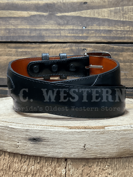 Black Jack 14812 Mens Leather Belt Shiny Black back view. If you need any assistance with this item or the purchase of this item please call us at five six one seven four eight eight eight zero one Monday through Saturday 10:00a.m EST to 8:00 p.m EST