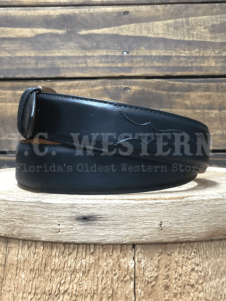 Black Jack 15620 Mens Leather Billet Belt Matte Black side view. If you need any assistance with this item or the purchase of this item please call us at five six one seven four eight eight eight zero one Monday through Saturday 10:00a.m EST to 8:00 p.m EST