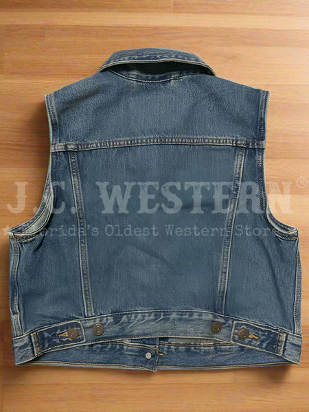 Levi's A74370009 Womens XS Vest Denim back view. If you need any assistance with this item or the purchase of this item please call us at five six one seven four eight eight eight zero one Monday through Saturday 10:00a.m EST to 8:00 p.m EST