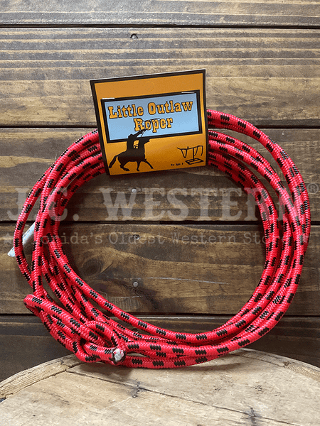 M&F 5010364 Kids Little Outlaw Rope Black And Red front view. If you need any assistance with this item or the purchase of this item please call us at five six one seven four eight eight eight zero one Monday through Saturday 10:00a.m EST to 8:00 p.m EST