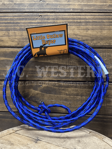 M&F 5010388 Kids Little Outlaw Rope Black And Blue front view. If you need any assistance with this item or the purchase of this item please call us at five six one seven four eight eight eight zero one Monday through Saturday 10:00a.m EST to 8:00 p.m EST