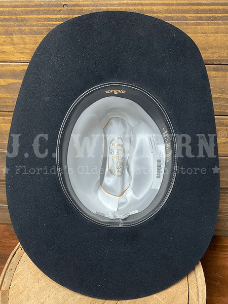 Resistol RFTCHG-684007 THE CHALLENGER 5X Felt Hat Black inside view. If you need any assistance with this item or the purchase of this item please call us at five six one seven four eight eight eight zero one Monday through Saturday 10:00a.m EST to 8:00 p.m EST