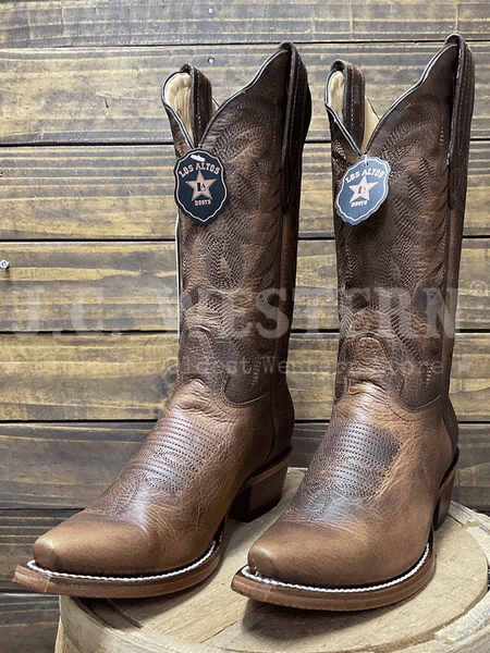 Los Altos 34M9940 Ladies RAGE Snip Toe Western Boot Walnut font / side pair view. If you need any assistance with this item or the purchase of this item please call us at five six one seven four eight eight eight zero one Monday through Saturday 10:00a.m EST to 8:00 p.m EST