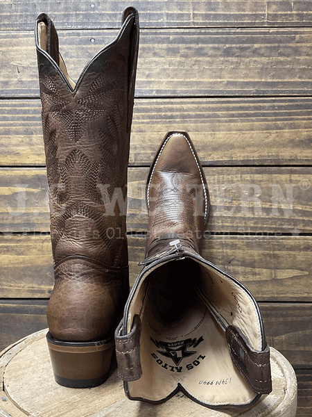 Los Altos 34M9940 Ladies RAGE Snip Toe Western Boot Walnut back and toe view. If you need any assistance with this item or the purchase of this item please call us at five six one seven four eight eight eight zero one Monday through Saturday 10:00a.m EST to 8:00 p.m EST