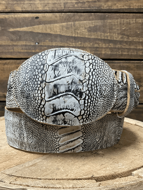 Los Altos 10321 Mens OSTRICH LEG Belt Rust Oryx front view. If you need any assistance with this item or the purchase of this item please call us at five six one seven four eight eight eight zero one Monday through Saturday 10:00a.m EST to 8:00 p.m EST