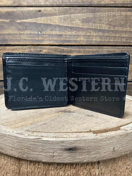 Los Altos CA10305 Mens OSTRICH Wallet Black inside view. If you need any assistance with this item or the purchase of this item please call us at five six one seven four eight eight eight zero one Monday through Saturday 10:00a.m EST to 8:00 p.m EST